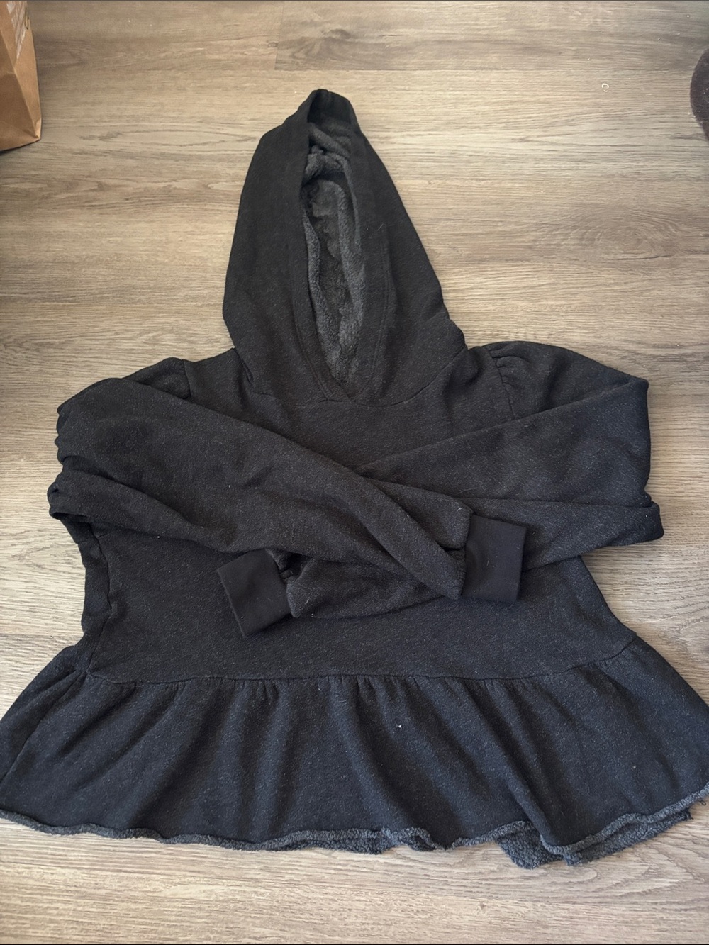 Urban Outfitters Black Peplum Pullover Hoodie